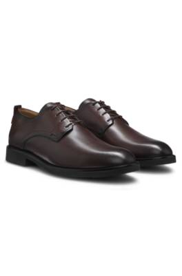 Leather Derby shoes with embossed logo 1