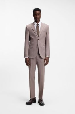 Leather Derby shoes with embossed logo, Dark Brown