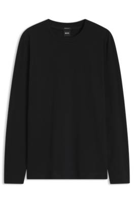 Boss Long-sleeved T-shirt in cotton with logo detail herr – bild 4