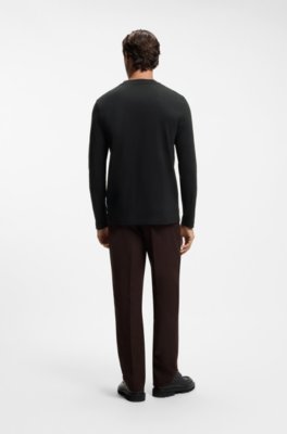 Boss Long-sleeved T-shirt in cotton with logo detail herr – bild 3