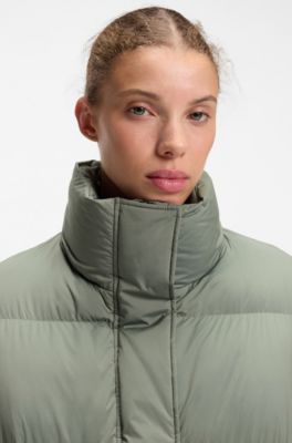 Water-repellent puffer jacket with stand collar, Light Green
