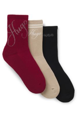 Three-pack of quarter-length socks, Patterned