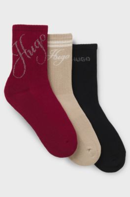 Three-pack of quarter-length socks, Patterned