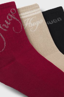 Three-pack of quarter-length socks, Patterned