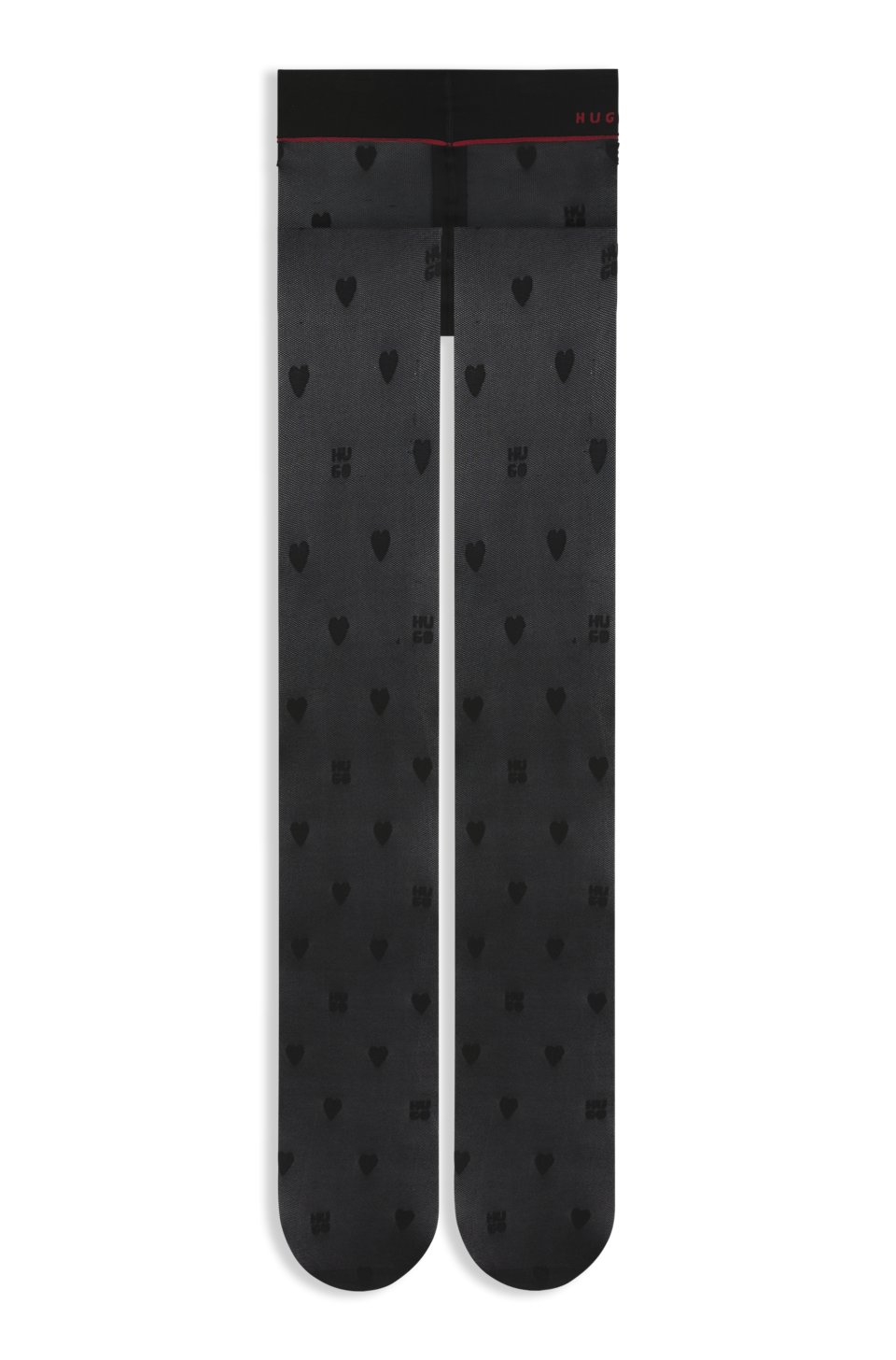 Patterned micronet tights with logo waistband