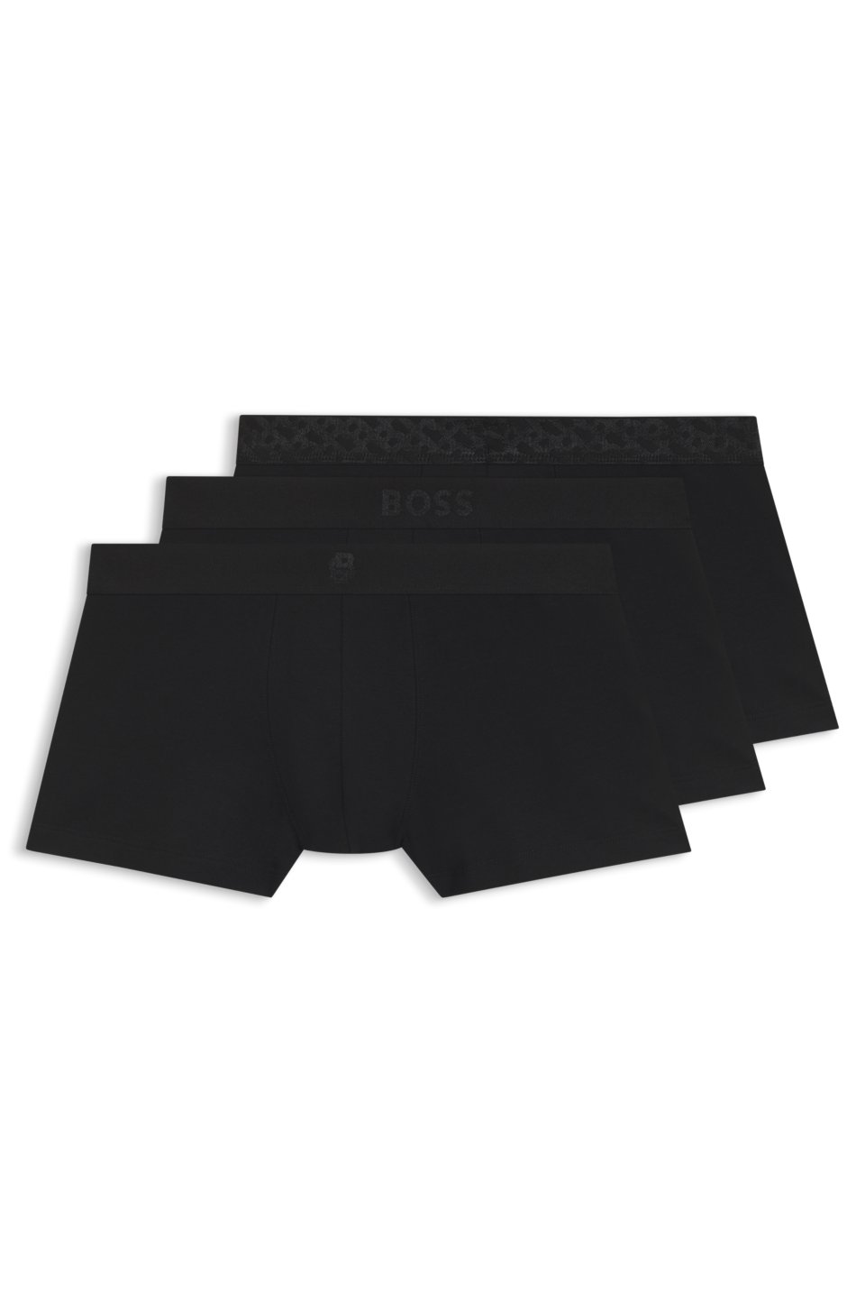Gift-boxed three-pack of trunks in stretch cotton