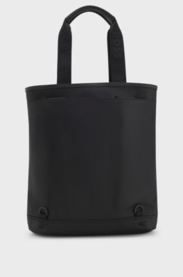 Tote backpack with Double B monogram trim, Black