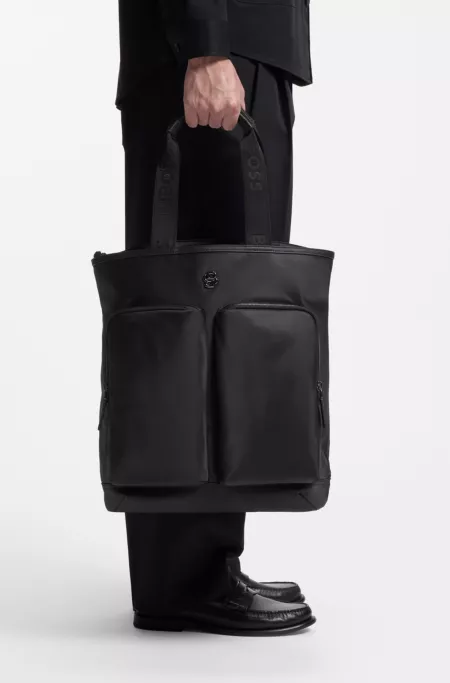 Tote backpack with Double B monogram trim