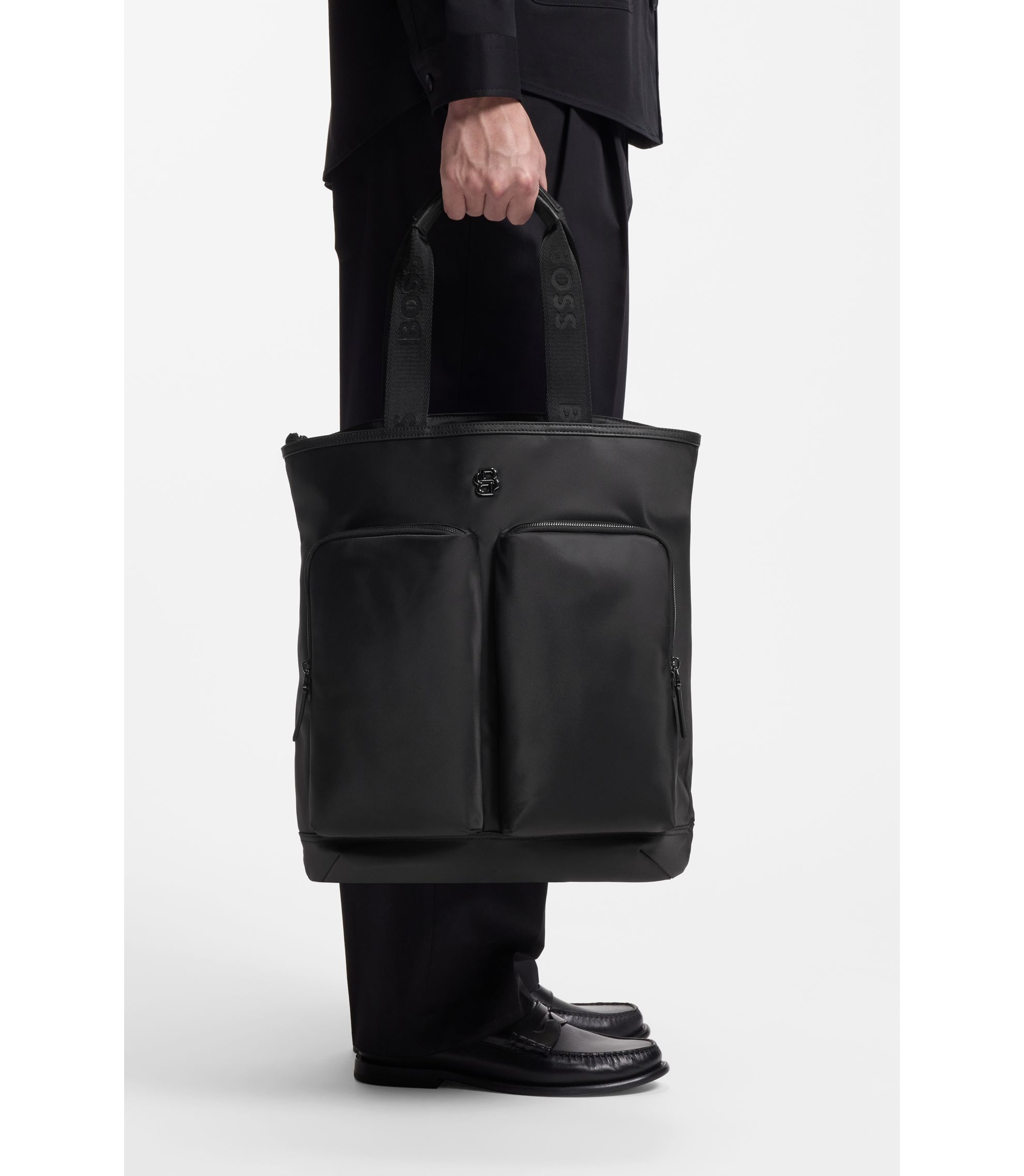 BOSS モノグラム トートバッグ BOSS - トートバックパック Double Bモノグラム ディテール - ブラック