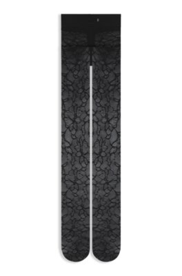 Floral-patterned tights in 30 denier