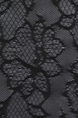 Floral-patterned tights in 30 denier, Black