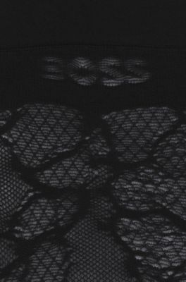 Floral-patterned tights in 30 denier, Black
