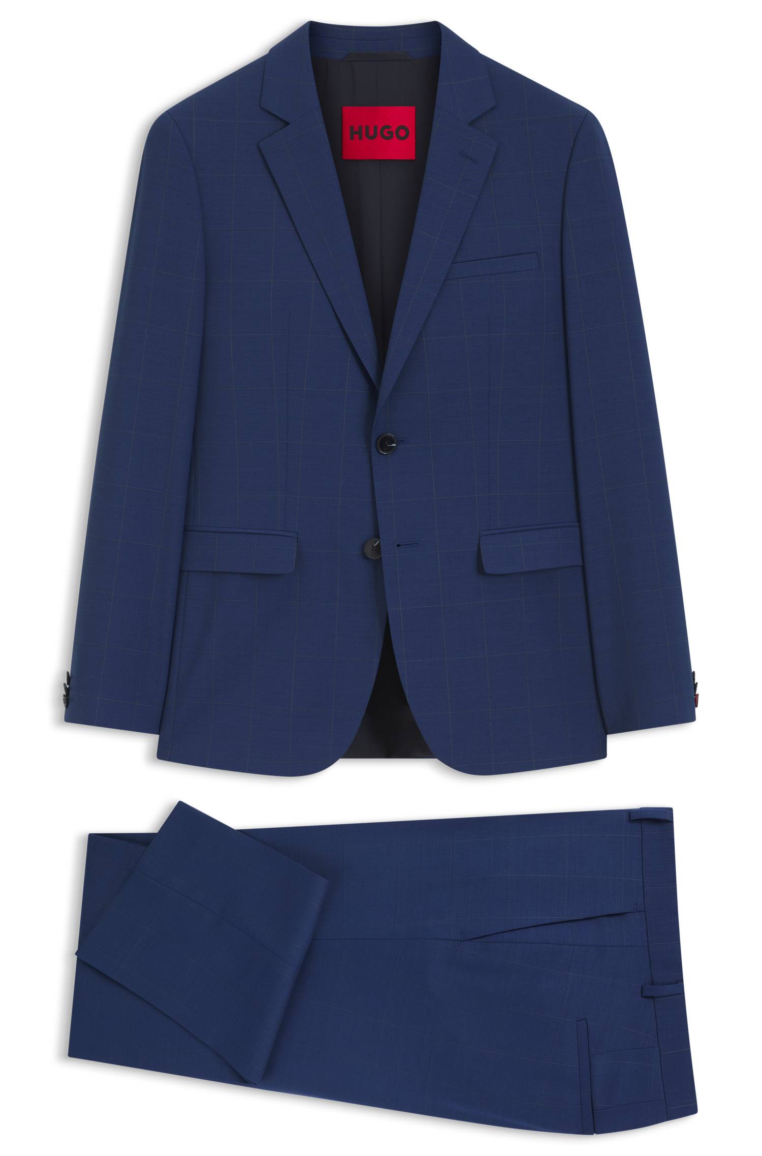 Hugo Two-piece extra-slim-fit suit in checked twill kostymer herr – bild 4