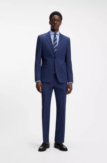 Two-piece extra-slim-fit suit in checked twill