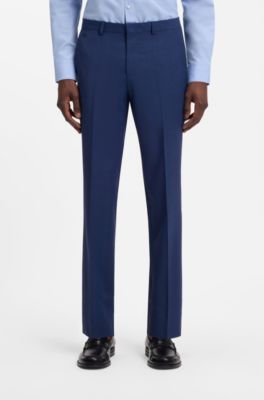 Two-piece extra-slim-fit suit in checked twill, Blue