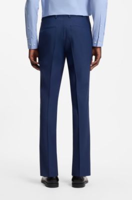 Two-piece extra-slim-fit suit in checked twill, Blue
