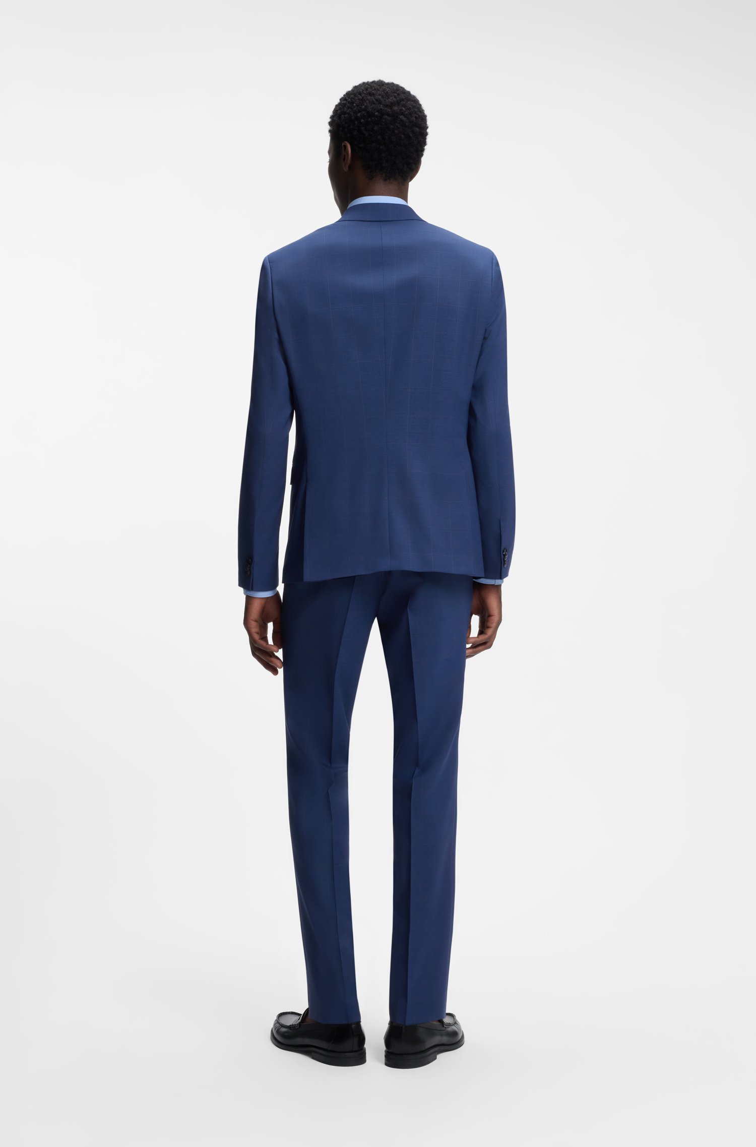 Hugo Two-piece extra-slim-fit suit in checked twill kostymer herr – bild 3