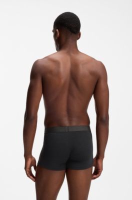 Three-pack of trunks in stretch fabric, Grey / Blue / Beige