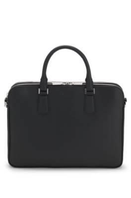 Embossed-leather document case with silver-tone hardware 1