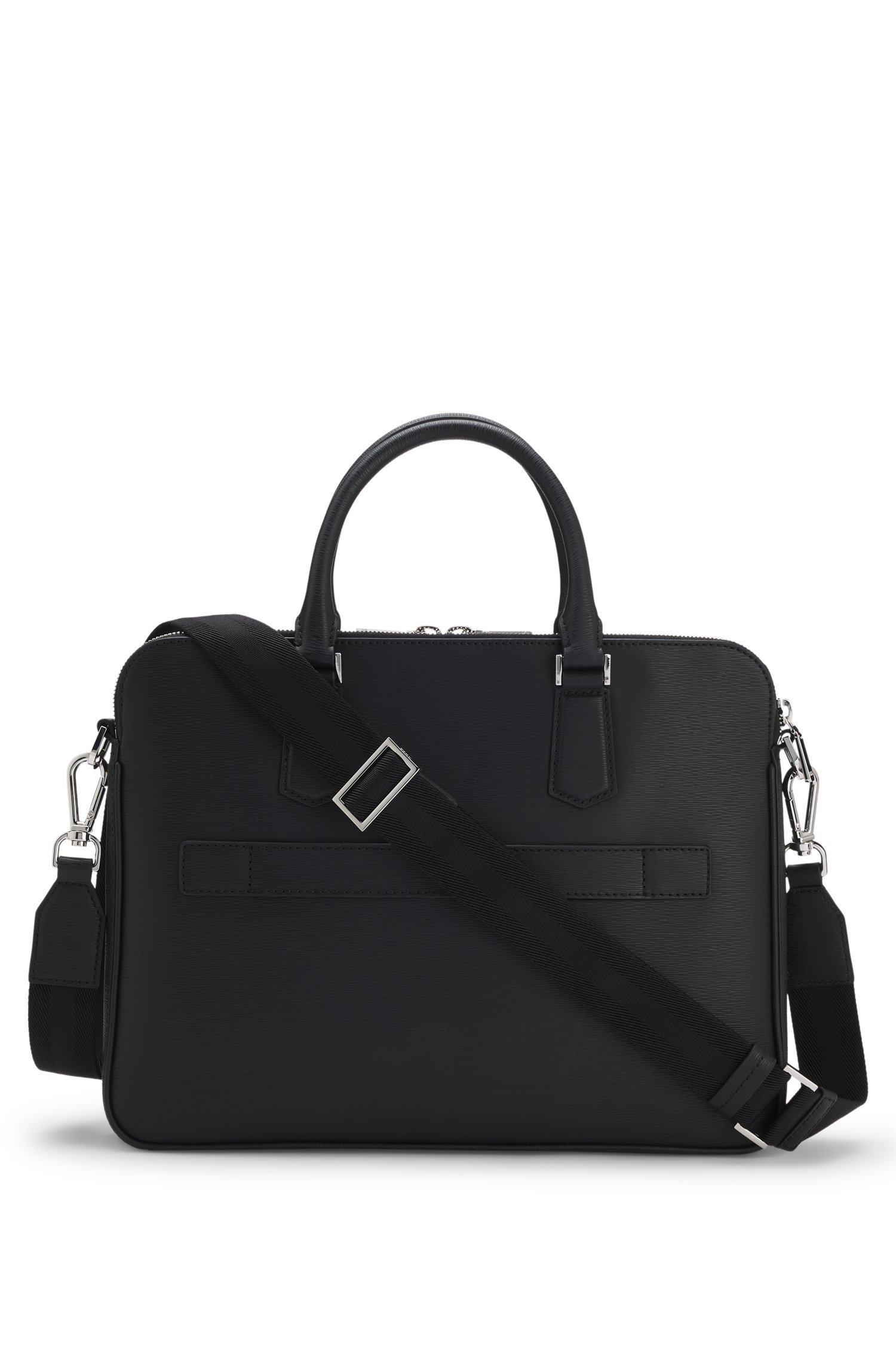 Boss Embossed-leather document case with silver-tone hardware portföljer & datorväskor herr – bild 3
