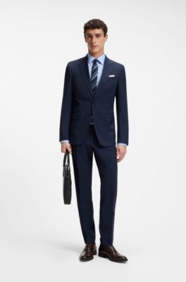 Embossed-leather document case with silver-tone hardware, Black