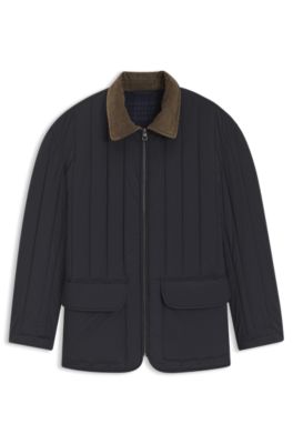 BOSS BY BECKHAM jacket with corduroy collar, Dark Blue