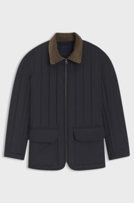 BOSS BY BECKHAM jacket with corduroy collar, Dark Blue