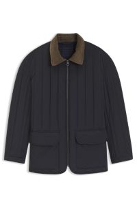 BOSS BY BECKHAM jacket with corduroy collar, Dark Blue