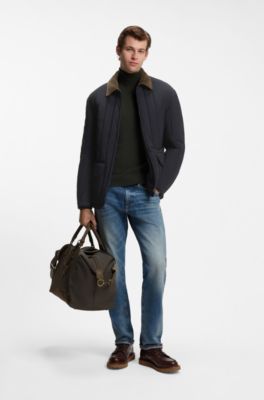 BOSS BY BECKHAM jacket with corduroy collar, Dark Blue