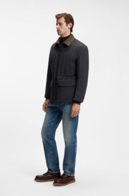 BOSS BY BECKHAM jacket with corduroy collar, Dark Blue