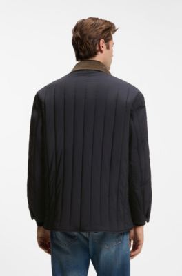 BOSS BY BECKHAM jacket with corduroy collar, Dark Blue