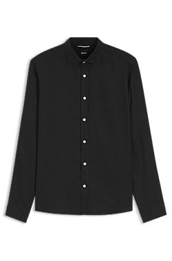 Camisa de ajuste regular em linho lavado