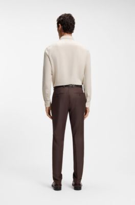 Regular-fit shirt in washed linen, Light Beige