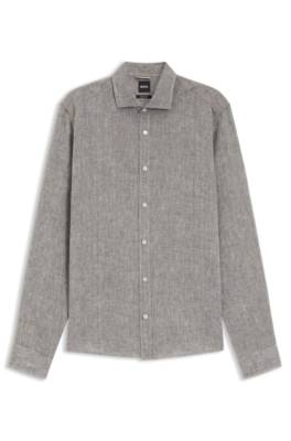 Regular-fit shirt in washed linen 1