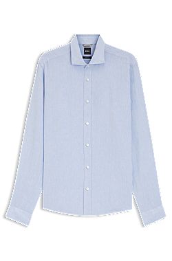 Regular-fit shirt in washed linen