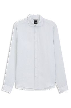 Regular-fit shirt in washed linen