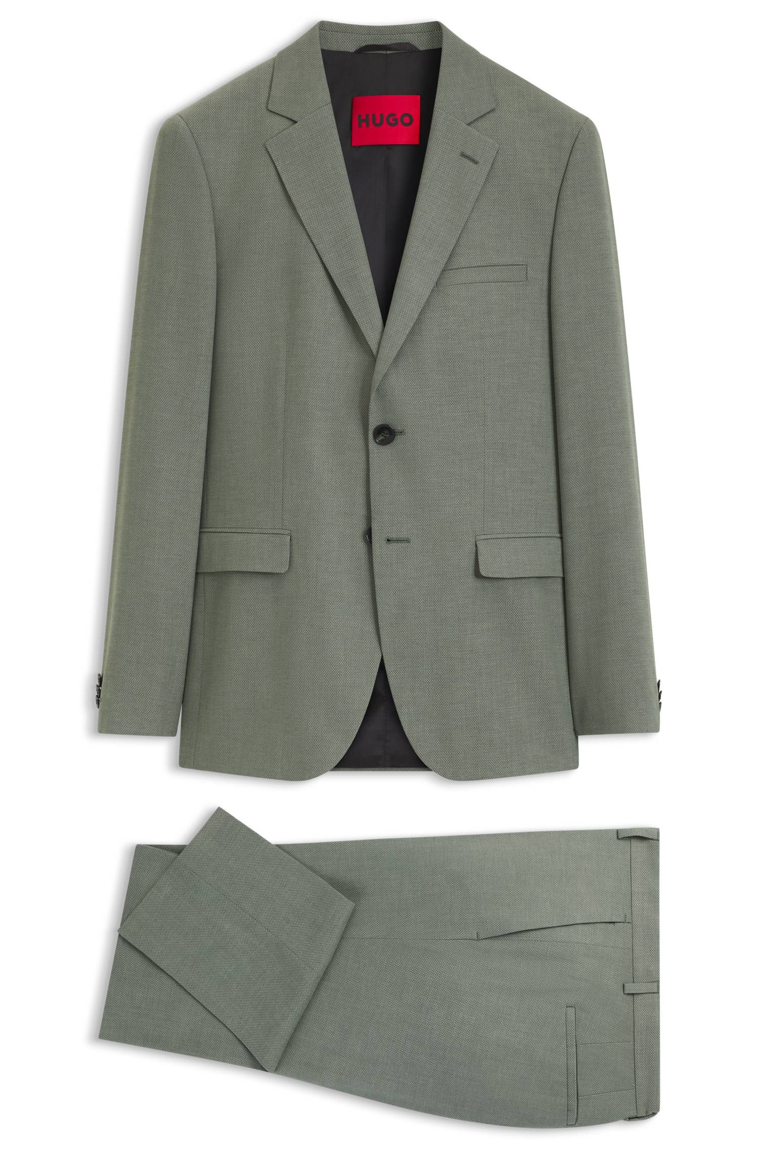 Hugo Two-piece extra-slim-fit suit in patterned fabric kostymer herr – bild 4