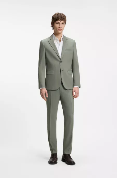 Two-piece extra-slim-fit suit in patterned fabric