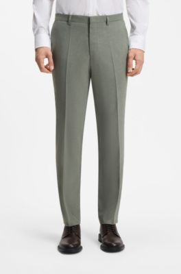 Two-piece extra-slim-fit suit in patterned fabric, Green