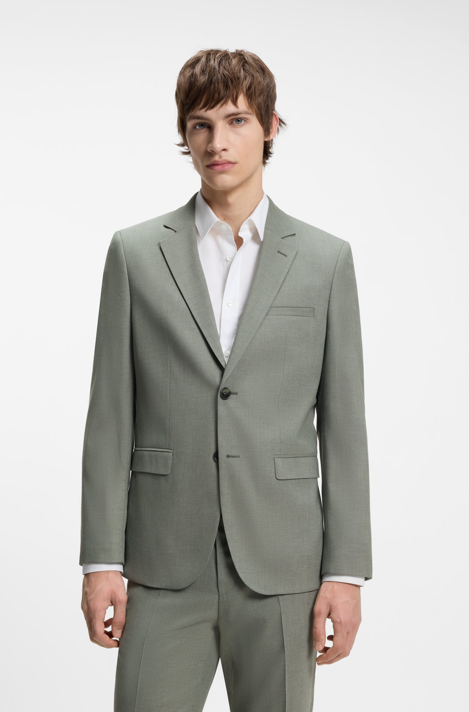 Hugo Two-piece extra-slim-fit suit in patterned fabric kostymer herr – bild 2