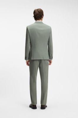 Two-piece extra-slim-fit suit in patterned fabric, Green