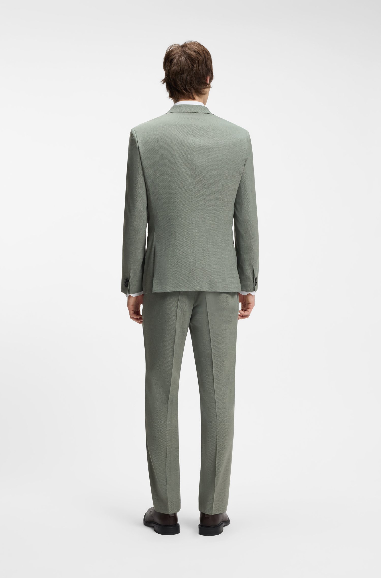 Hugo Two-piece extra-slim-fit suit in patterned fabric kostymer herr – bild 3