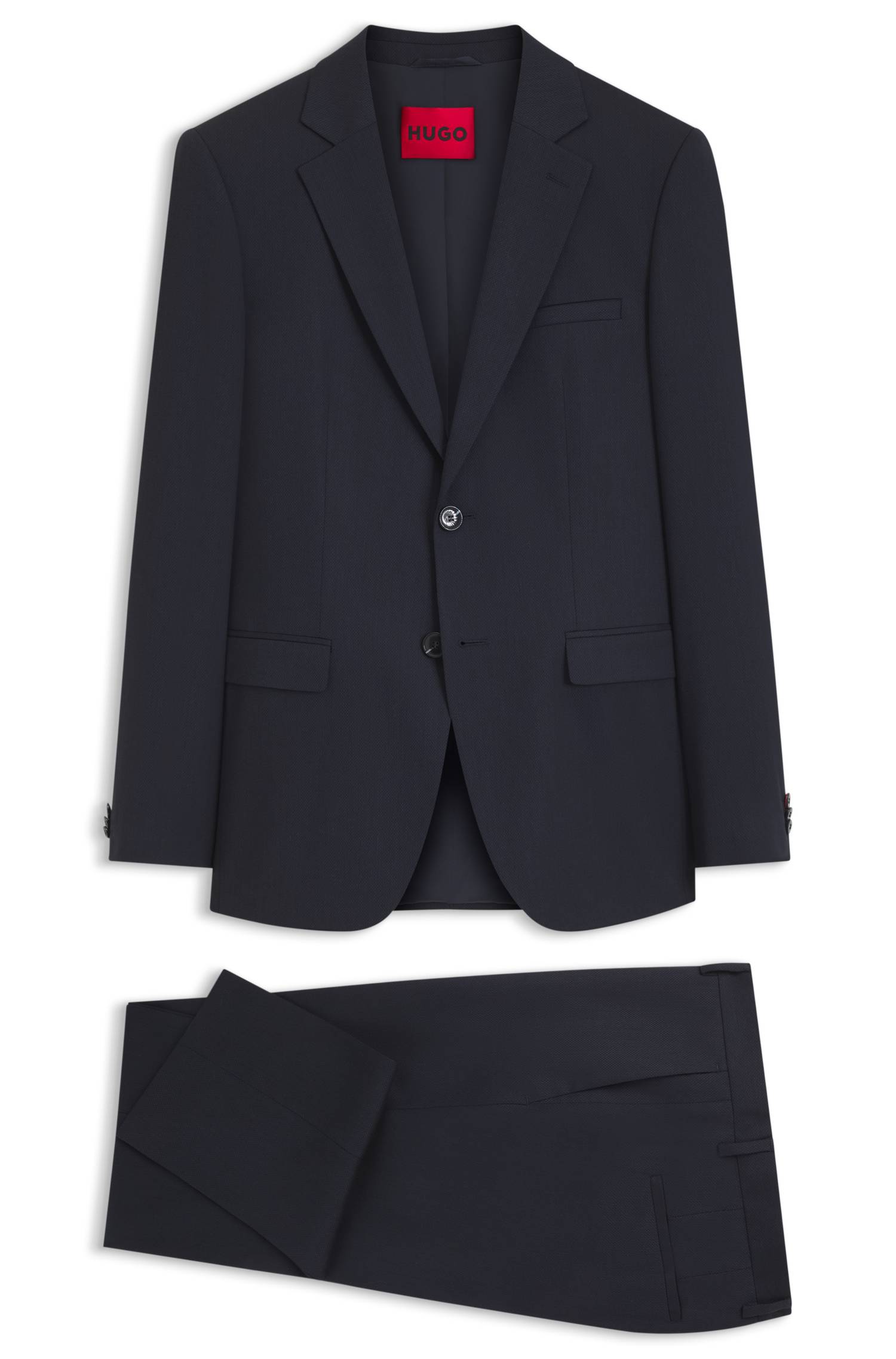 Hugo Two-piece extra-slim-fit suit in patterned fabric kostymer herr – bild 4