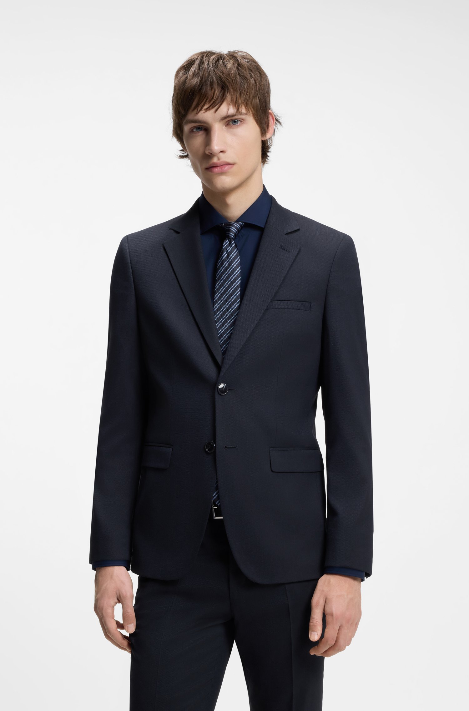 Hugo Two-piece extra-slim-fit suit in patterned fabric kostymer herr – bild 2