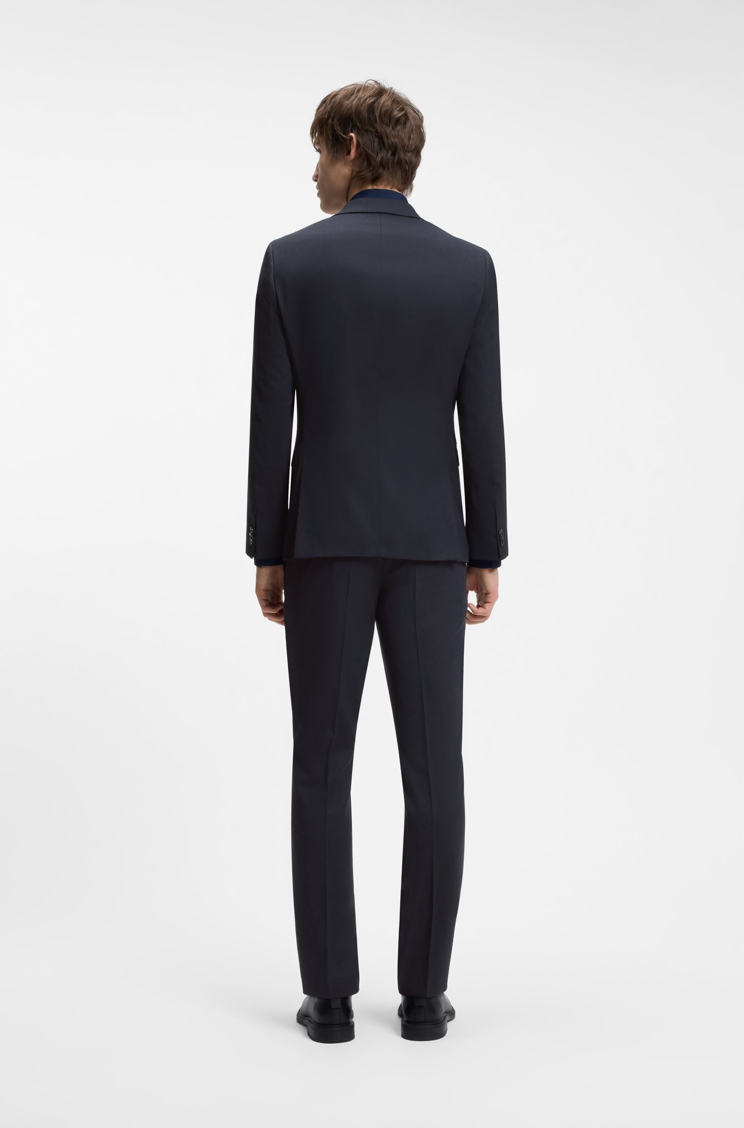 Hugo Two-piece extra-slim-fit suit in patterned fabric kostymer herr – bild 3