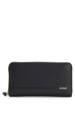 Faux-leather wallet, Black