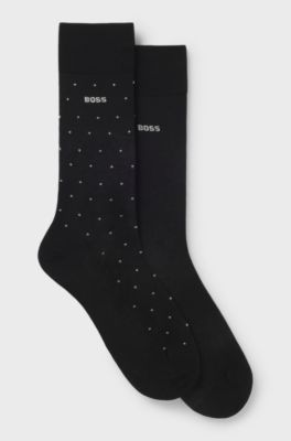 Gift-boxed two-pack of socks with metallic thread, Black