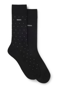 Gift-boxed two-pack of socks with metallic thread, Black