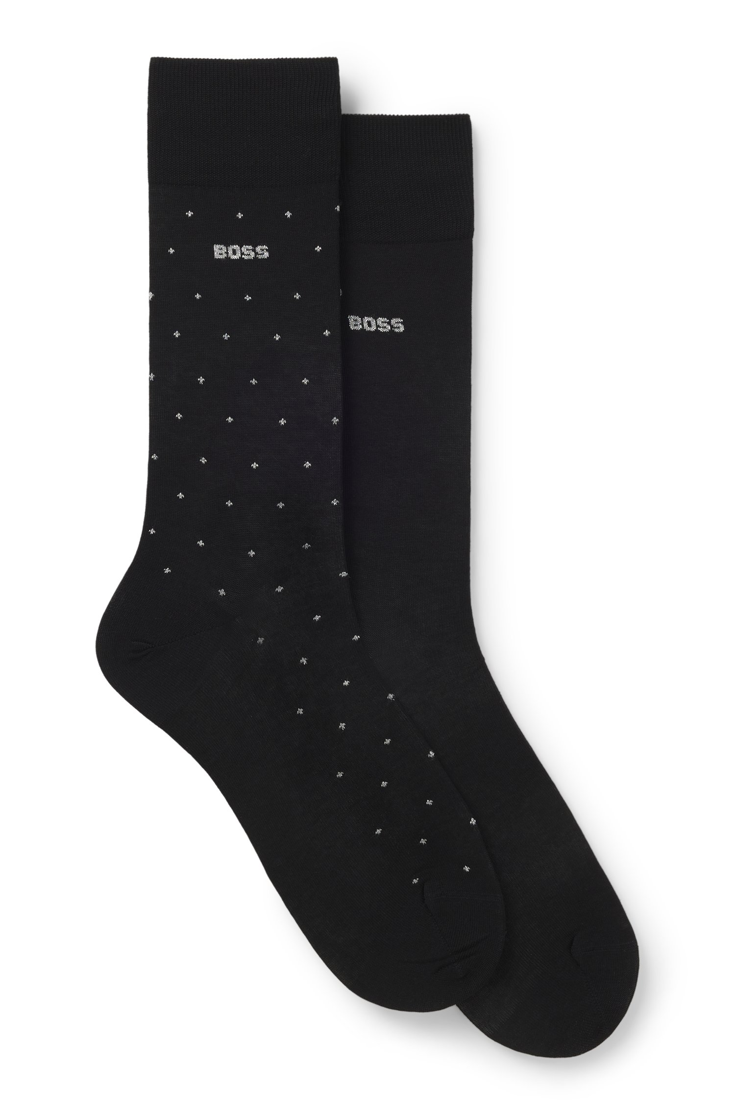 Boss Gift-boxed two-pack of socks with metallic thread strumpor herr