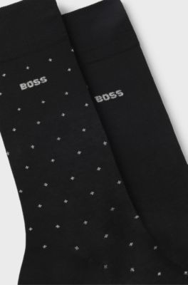 Gift-boxed two-pack of socks with metallic thread, Black